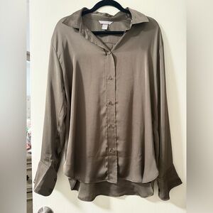 H&M Taupe Button Down Shirt